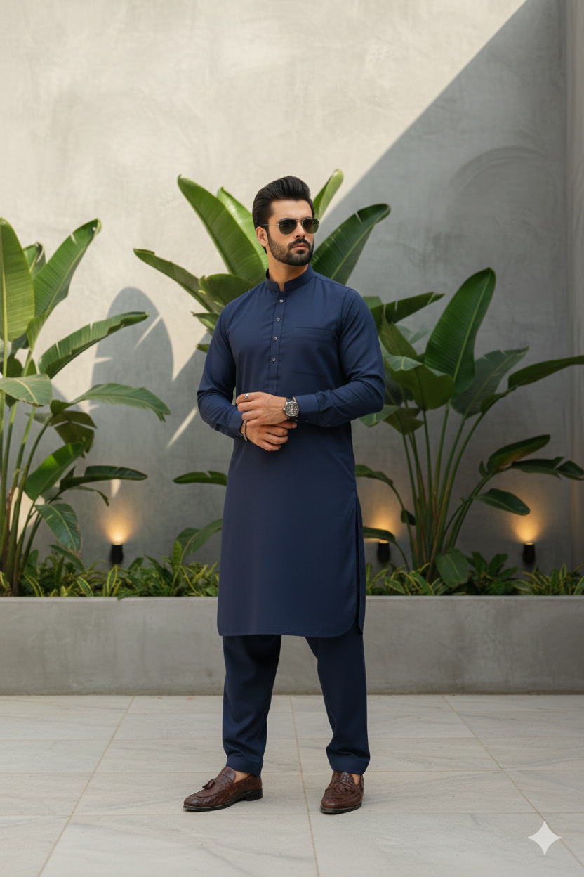 Wash & Wear Suit – 4 Meter (Navy Blue)