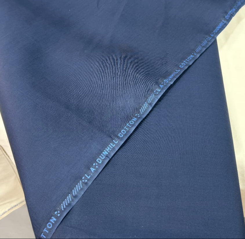 Men’s Cotton Unstitched Suit – Navy Blue