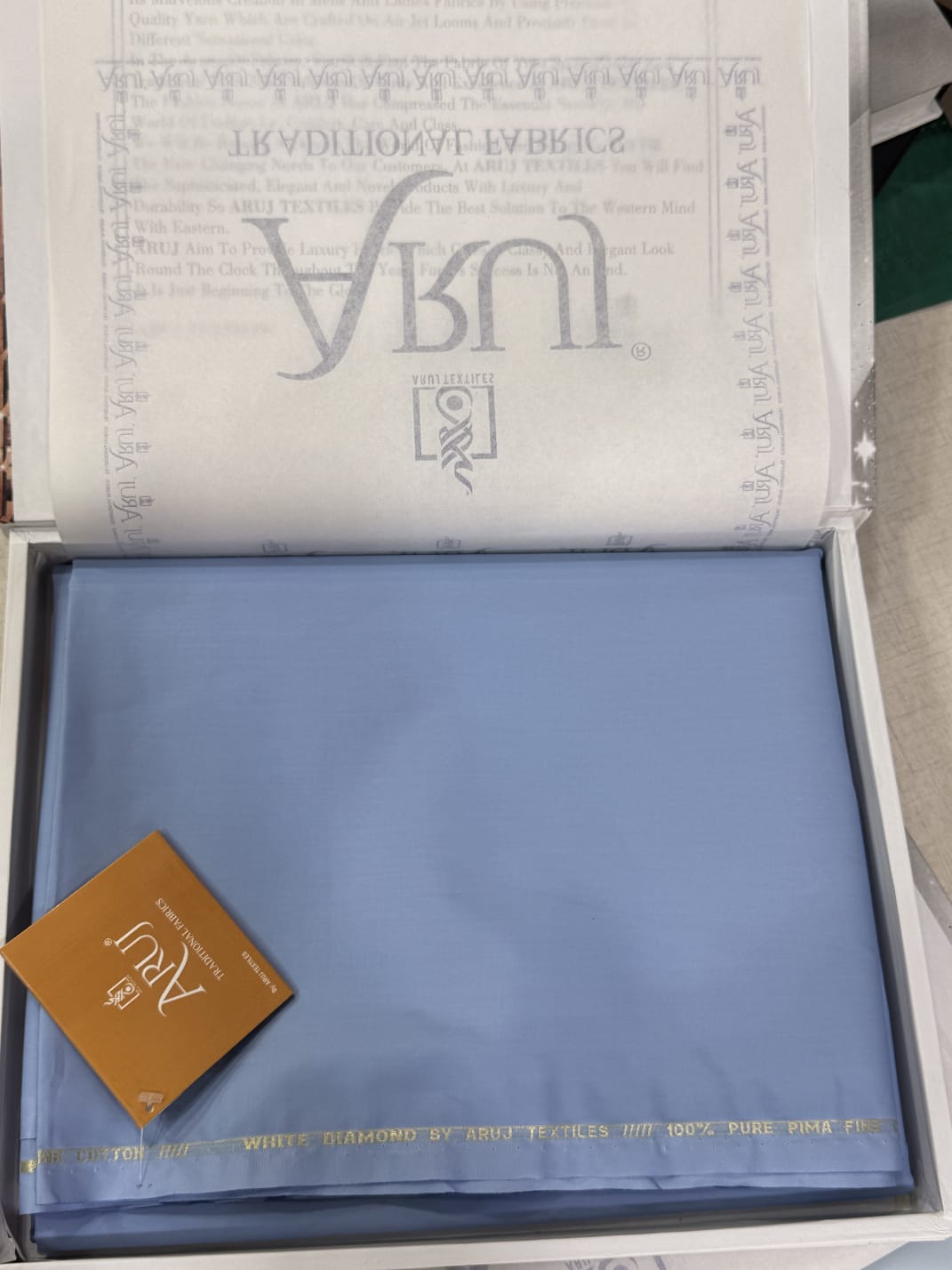 ARUJ Celestial Azure Premium Cotton Suit (With Box)