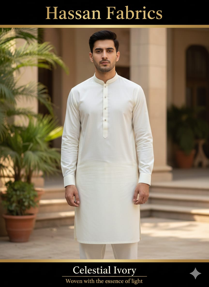 ARUJ Off White Premium Cotton Suit (With Box)